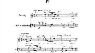 Anton Webern - 5 Canons on Latin Texts for voice, clarinet & bass clarinet (Op. 16) [Score Video]
