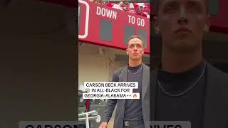 Carson Beck arrives for Georgia vs. Alabama