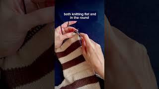 Knitting Tip: Carry your yarn while knitting stripes