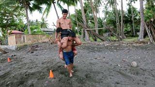 How to Lift and Carry a Person to Safety | Piggyback Shoulder ride 2 People Carry