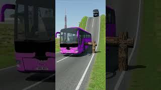 Long Buses vs Logs Trap - BeamNG.Drive #shorts #beamngdrive #bus