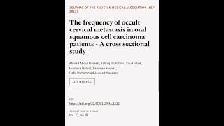 The frequency of occult cervical metastasis in oral squamous cell carcinoma patients ... | RTCL.TV