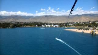 [FHD] Parasailing above the Ysyk-kol (Issyk-kul), Kyrgyzstan