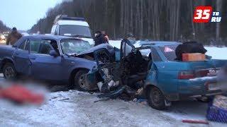 Появилось видео с места страшного ДТП в Шекснинском районе