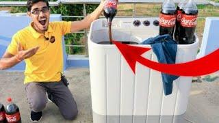 washing machine experiment coca cola Vs clothes #shorts