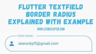 Flutter Textfield Border Radius Customization | Flutter Tutorial | Flutter Widgets