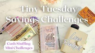 Tiny Tuesday Cash Stuffing Mini Savings Challenges | LOW Income Savings