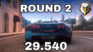 Asphalt 9 - BUGATTI VEYRON GRAND VITESSE - ELITE PRIX - Round 2 - 29.540 - TIBER CROSS - EASY ROUTE