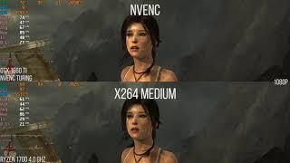 Tomb Raider NVENC H.264 vs x264 Medium | 1080p & 720p | Performance comparison