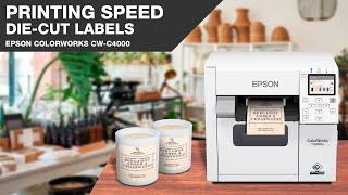 Epson Colorworks CW-C4000 Printing speed using Die-Cut label roll Diamondlabels DIA600B 52e