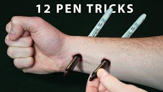 12 CRAZY Pen Tricks Anyone Can Do | Revealed