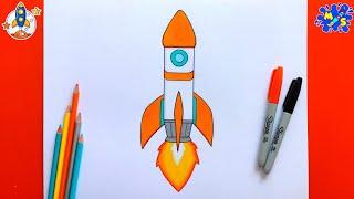 Rocket Drawing || How to Draw a Rocket Easy Step by Step