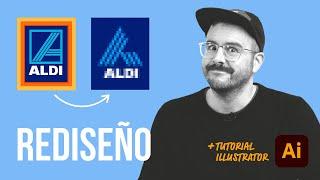 Rediseñando el logo de ALDI   de 1983 en Adobe Illustrator