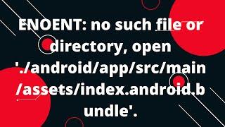 ENOENT: no such file or directory, open './android/app/src/main/assets/index.android.bundle'.