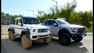 Forza Horizon 4 All 6x6 Cars - Hennessey Velociraptor 6x6 vs Mercedes G63 AMG 6x6