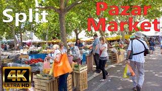 Split Croatia  4K Walk Pazar Green Market Tour