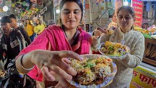 Sharing my Chaat with locals in Sarafa Bazaar 