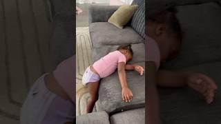 Dad and daughters catch little sister sleep standing up #shorts