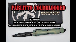 360° Review: Microtech Ultratech D/E OTF Automatic Knife, 3.4" M390 Blade, Jade G-10 Handle.