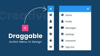 Floating Action Menu Using Html CSS & Javascript | How to Make a Draggable Menu