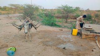 Community Spirit: Hard Area Villager Filling Water from Tank