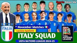 Italy Squad UEFA nations league 2024/25 || November 2024 Matches