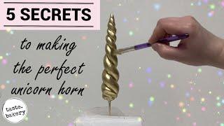 5 Secrets HOW TO Make a (perfect) UNICORN HORN for a UNICORN CAKE -EASY | TASTE BAKERY