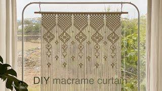 DIY | macrame curtain back drop wall hanging | 마크라메 커튼 백 드롭 월 행잉