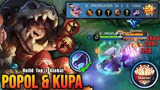 24 Kills + MANIAC!! Unstoppable Popol and Kupa Build - Build Top 1 Global Popol and Kupa ~ MLBB