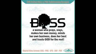 Boss Lady Trusts God For The Rest Svg Graphic Designs Files