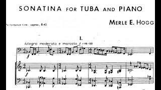 MERLE E. HOGG Sonatina for tuba piano I movimento piano accompaniment base play with sheet music