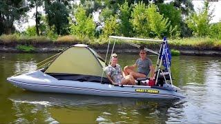 Катамаран с палаткой мини круизер | Catamaran with tent mini cruiser Smart Fisher 500