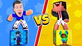 ЛАКИ БЛОК ВОРОН VS ЛАКИБЛОК ЛЕОН ИЗ БРАВЛСТАРС В МАЙНКРАФТ! НУБ И ПРО! МОД НА BRAWL STARS