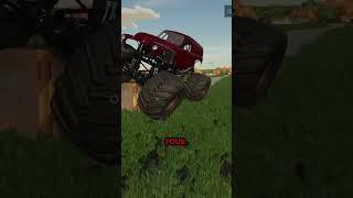 How Many Squatted Trucks Can We Jump Over? #farmingsimulator22 #fs22 #squattedtrucks