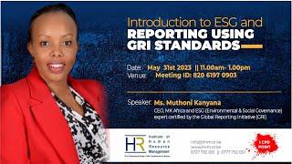 Introduction to ESG and Reporting using the GRI Standards