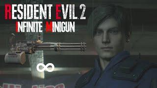 Resident Evil 2 Remake - Infinite Minigun with Leon in Hardcore Full Gameplay