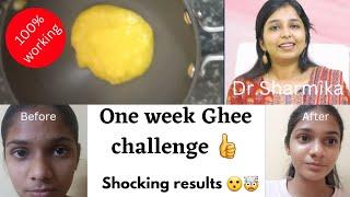 நெய் இப்படி குடிச்சா skin glowing ஆகுமா??? |Trying doctor Sharmika's Ghee tip