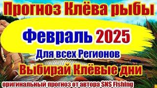 Прогноз клева рыбы на Февраль 2025  Календарь рыбака на Февраль Прогноз клева рыбы на неделю