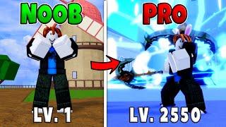 Noob to Pro Level 1 to Max Level 2550 and Obtaining All Swords & Awakening Rabbit v4 in Blox Fruits!