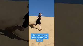 Kids love sand, moms brave it #glamis #sanddunes #happykids