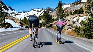 Longboarder VS Cyclist Raw Run