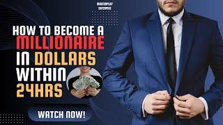 HOW TO BECOME A MILLIONAIRE IN DOLLARS WITHING 24hrs, #art drawing #viral, how to make money online