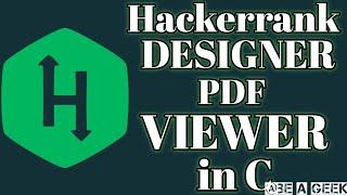 Designer PDF viewer hackerrank solution in c @BE A GEEK | Hindi |