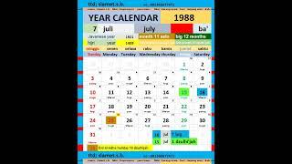 1988 calendar #calendar #blog #shorts #education #eclipse #calendar #earth #eclipse #geography