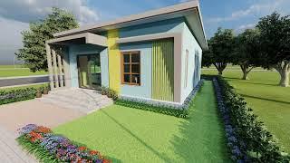 7x12 meters | Small House with 2 Bedrooms | Single Storey | Modern House Design |