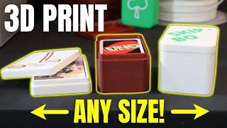 3D PRINT a snap lid container for ANY size and type of card