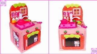 DIY Cardboard Hello Kitty Strawberry  Kitchen  Toy set  For kids