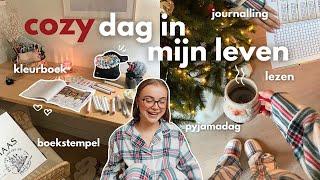 journal, boekstempel, kleurboek, lezen en kerstfilm date ️ (cozy vlog) | bookmas dag 20