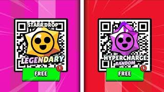 FREE GIFT QR CODE WORKING QR CODE ON LEGENDARY STARR DROP, HYPERCHARGE In Brawl Stars