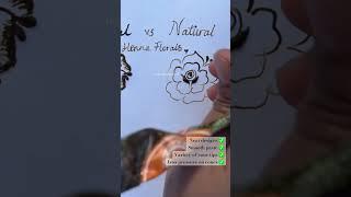 Using Chemical vs Natural henna to create a flower | HennabyKarisma #henna #mehndi #naturalhenna